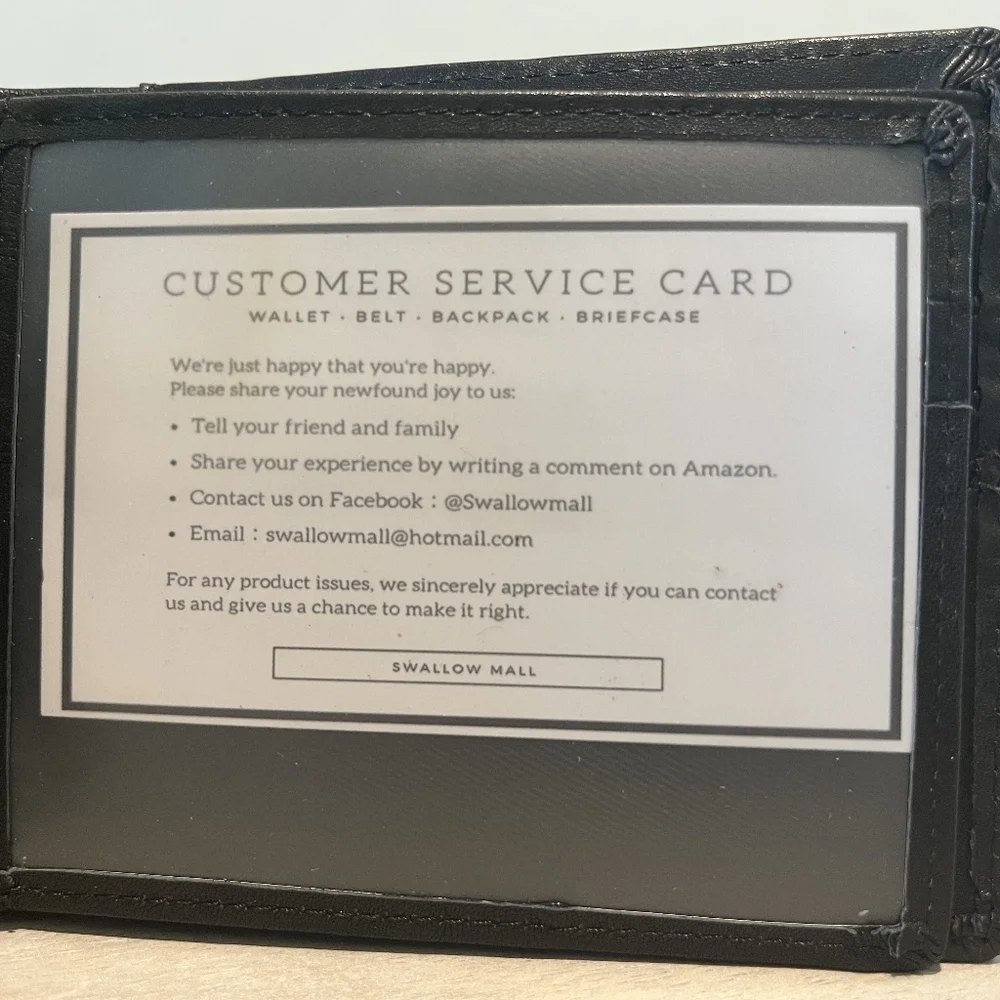 Swallow Mall Black Leather Wallet With RFID Secure Technology‎